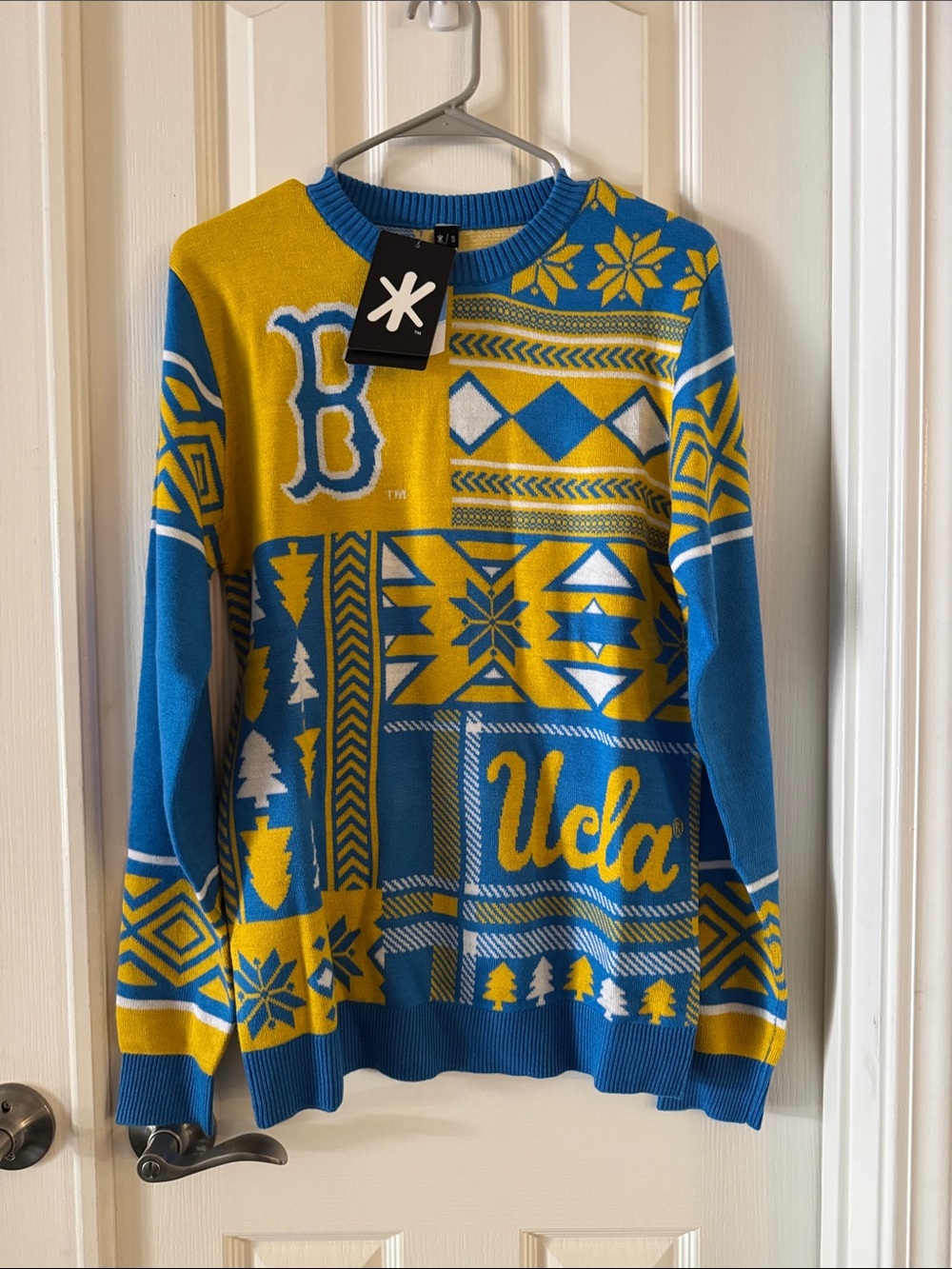 Blue and Yellow UCLA Patterned Men’s Sweater